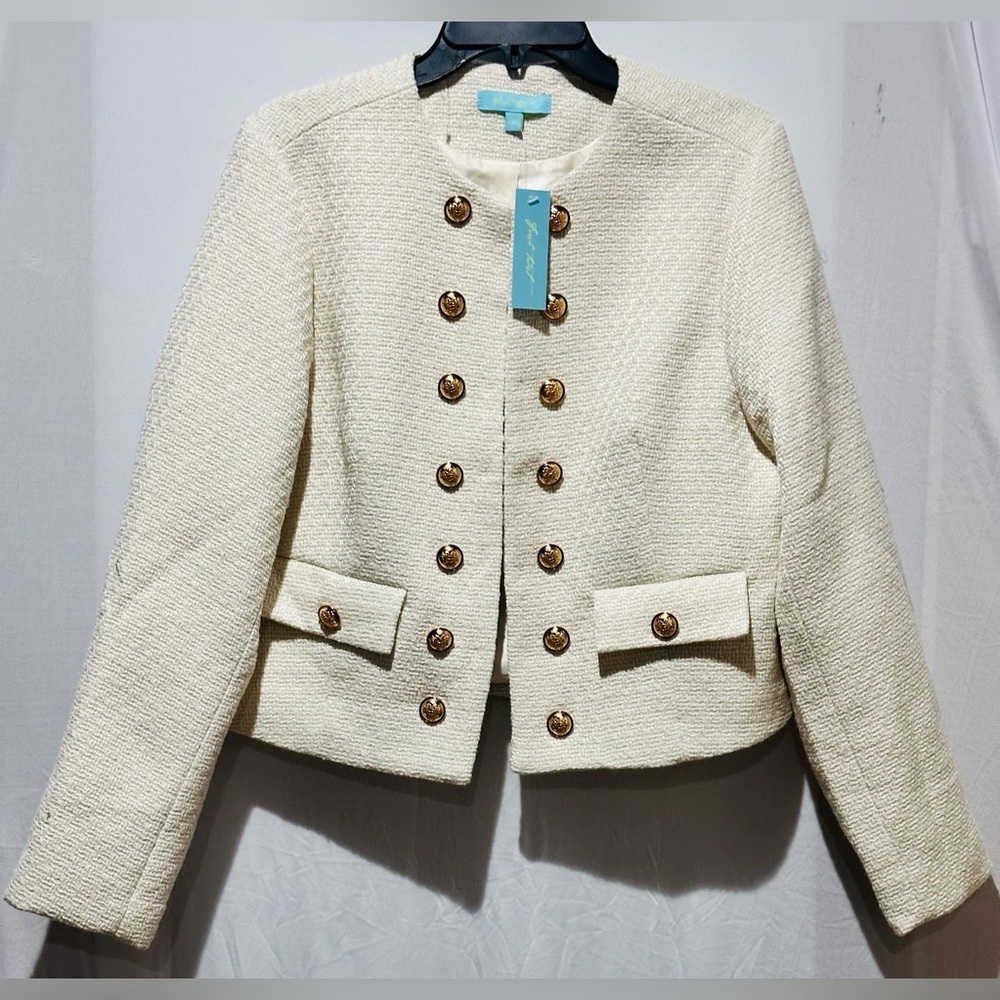 Fresh Twist Women's Elegant Tweed Long Sleeve Blazer - Size L